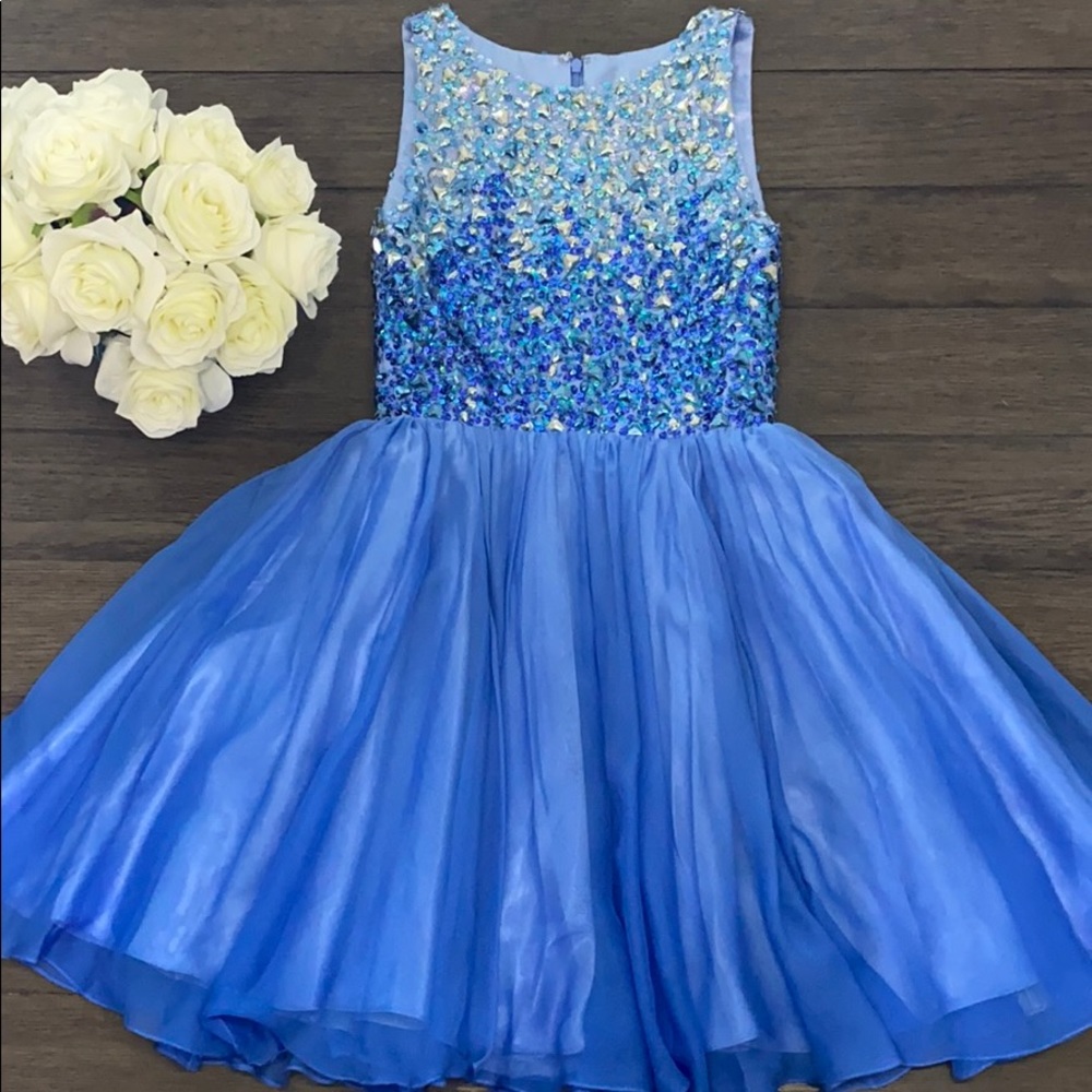 LEXIE BY MON CHERI Periwinkle dress formal girls